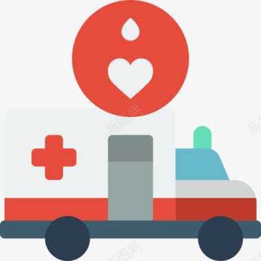 救护车献血47公寓图标图标
