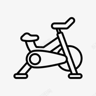 旋转自行车固定自行车健身房图标图标