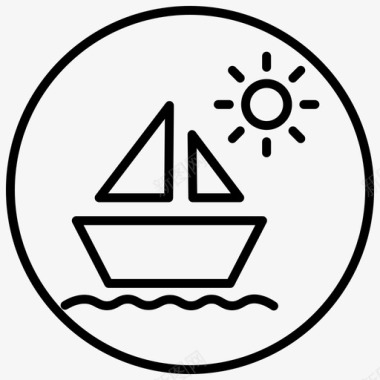 船钓鱼帆船图标图标