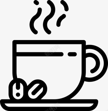 咖啡杯咖啡豆杯子图标图标