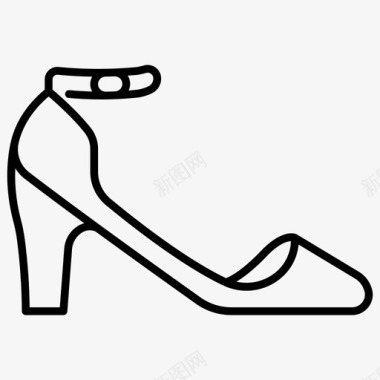 高跟鞋时尚女士图标图标