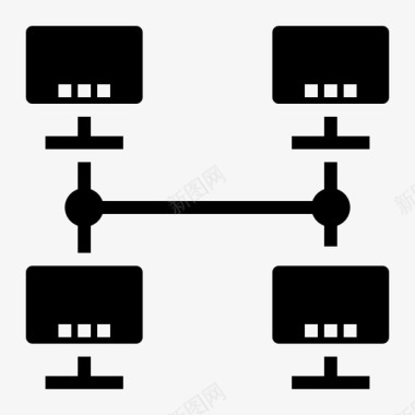 网络计算机和网络5填充图标图标