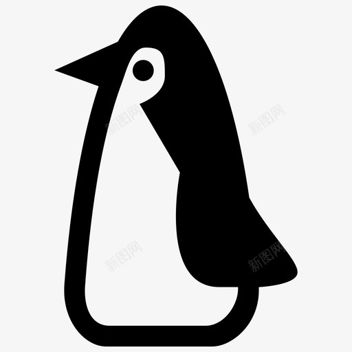企鹅动物鸟图标svg_新图网 https://ixintu.com 企鹅 冰 动物 可爱 自然 鸟