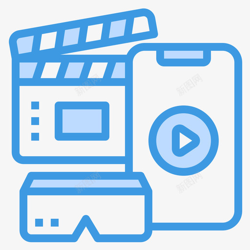 电影移动技术10蓝色图标svg_新图网 https://ixintu.com 技术 电影 移动 蓝色