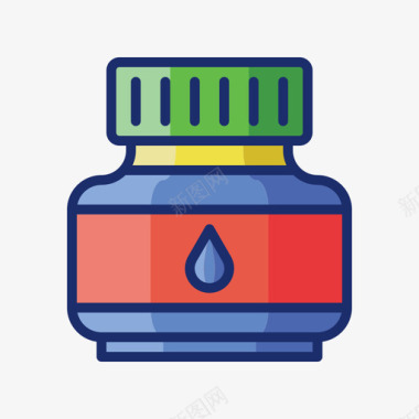 墨水回到学校102线颜色图标图标