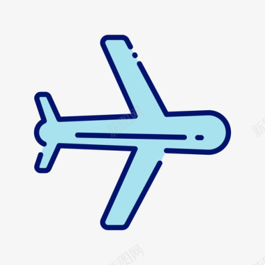 飞机航空22线颜色图标图标