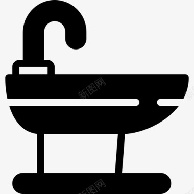 坐浴盆13户实心图标图标