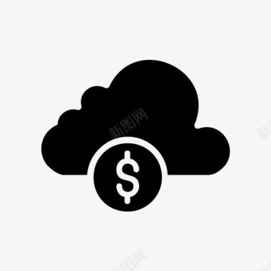 云云计算美元图标图标