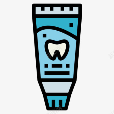 牙膏牙科50线颜色图标图标
