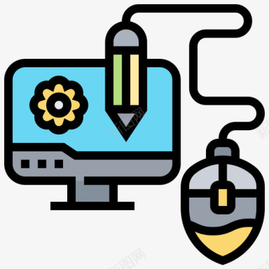 图形工具计算机技术9线颜色图标图标