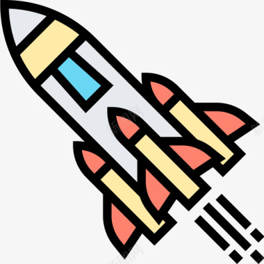 火箭运输车辆1线型颜色图标图标