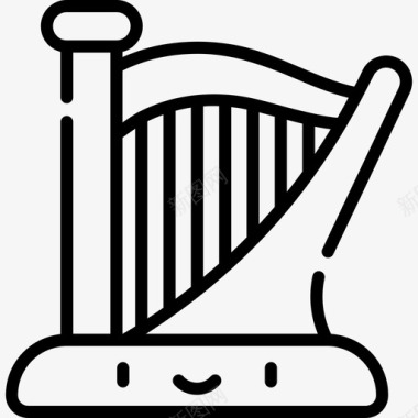 竖琴圣帕特里克斯第九天直线图标图标