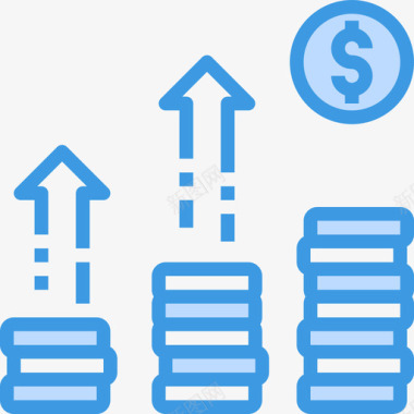 增长投资32蓝色图标图标