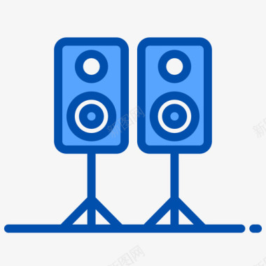 扬声器摇滚音乐3蓝色图标图标