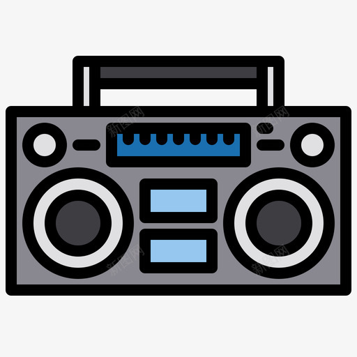 收音机摇滚音乐1线性颜色图标svg_新图网 https://ixintu.com 摇滚音乐 收音机 线性 颜色