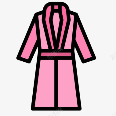 浴袍女式时尚4线性颜色图标图标