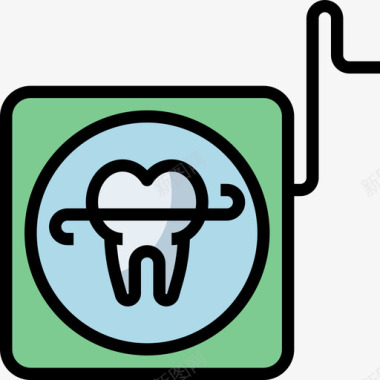 牙科牙科护理22线性颜色图标图标