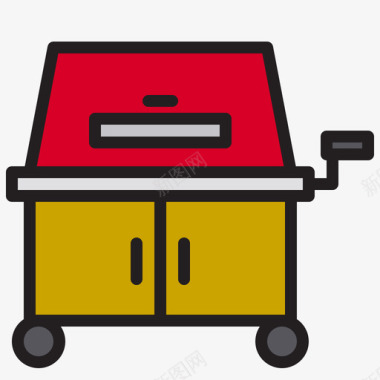烧烤架烧烤33线性颜色图标图标