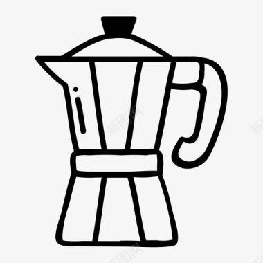 咖啡饮料涂鸦图标图标