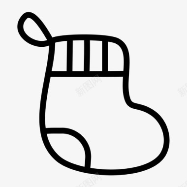 条纹丝袜圣诞节抽丝图标图标