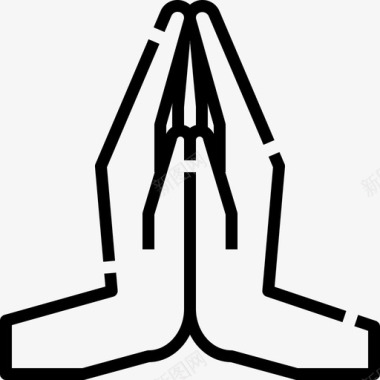 祈祷文化手势图标图标
