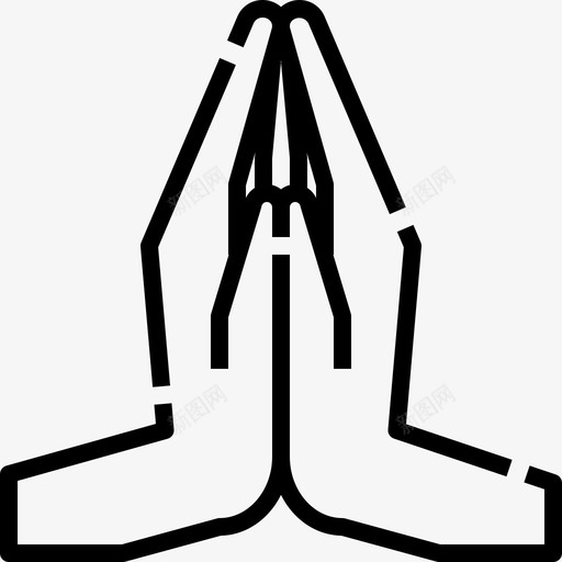 祈祷文化手势图标svg_新图网 https://ixintu.com 元素 印度 宗教 手势 文化 祈祷