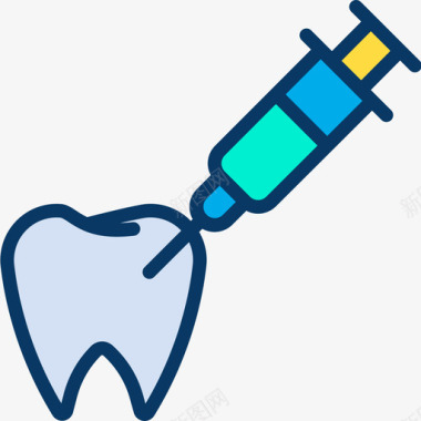 注射器牙科17线性颜色图标图标