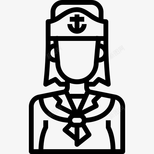 水手头像女图标svg_新图网 https://ixintu.com 人 头像 女 女化身 水手