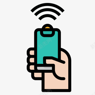Wifi智能手机36线性颜色图标图标