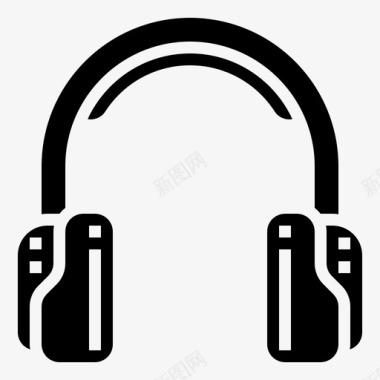 耳机音乐和多媒体7字形图标图标