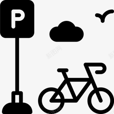 自行车市区vol23实心图标图标