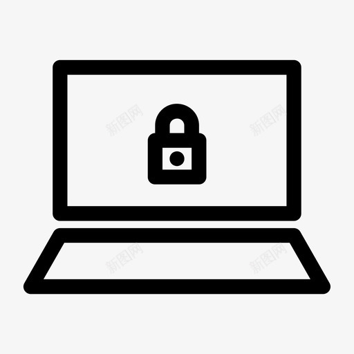 笔记本锁在线安全图标svg_新图网 https://ixintu.com 在线 安全 技术 用户界面 笔记本