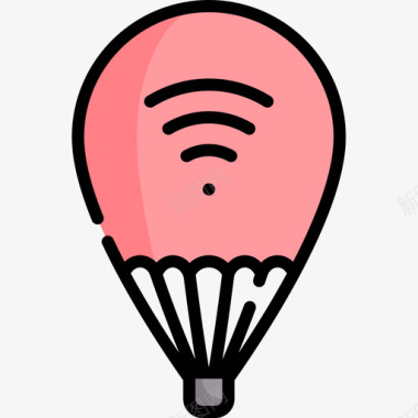热气球互联网技术18线颜色图标图标