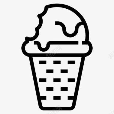 冰淇淋夏季111直线型图标图标