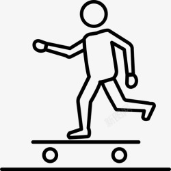 冰板溜冰板漂流滑板图标高清图片