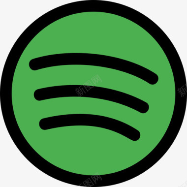 Spotify社交标志1线性颜色图标图标