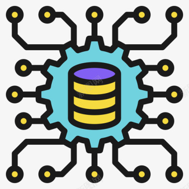 数据科学数据科学18线性颜色图标图标
