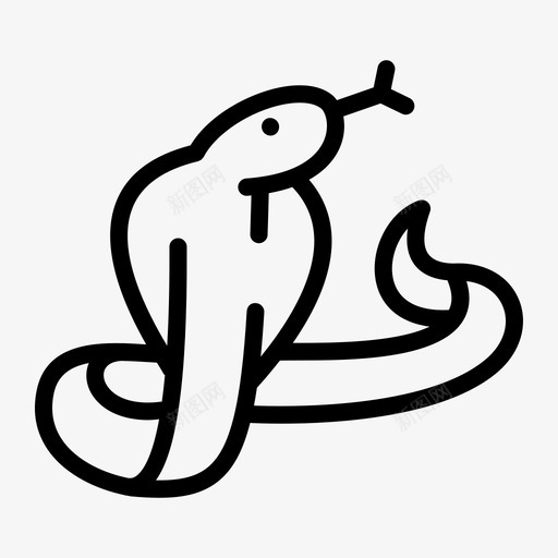 眼镜蛇生物爬行动物图标svg_新图网 https://ixintu.com 拉稀 滑翔者 爬行动物 生物 眼镜蛇