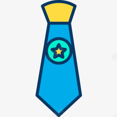 领带商务356直线颜色图标图标