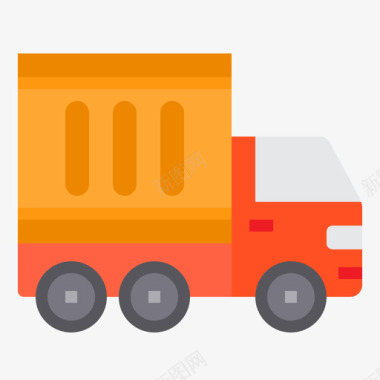 送货卡车物流和送货8扁平图标图标