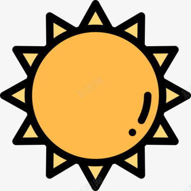 太阳巴西嘉年华11线性颜色图标图标