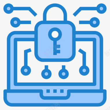 数据加密网络安全31蓝色图标图标