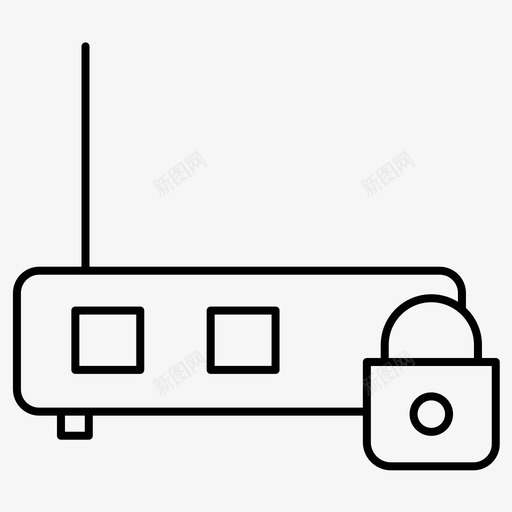 wifi互联网受保护图标svg_新图网 https://ixintu.com wifi 互联网 保护 安全 安全服 常规 服务 线路 路由器