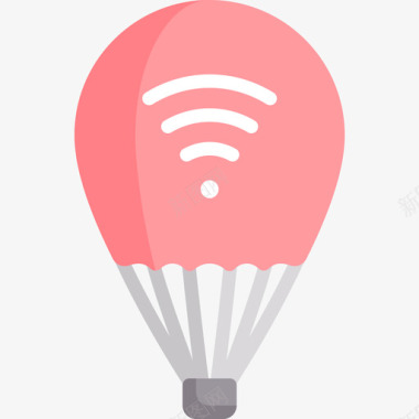 热气球互联网技术20扁平图标图标