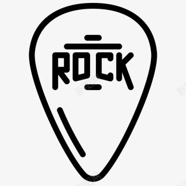 吉他拨片摇滚乐线性图标图标