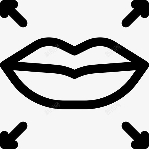 嘴唇整形手术11线性图标svg_新图网 https://ixintu.com 嘴唇 整形手术11 线性