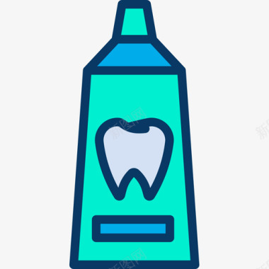 牙膏牙科17线性颜色图标图标
