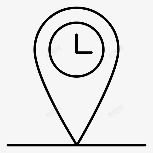 地理位置地图针时间图标svg_新图网 https://ixintu.com 地图 地理位置 旅行 时间