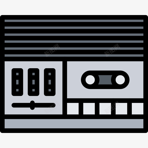 盒式磁带旧设备2彩色图标svg_新图网 https://ixintu.com 彩色 盒式 磁带 设备