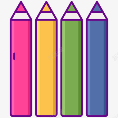 彩色铅笔返校101线颜色图标图标